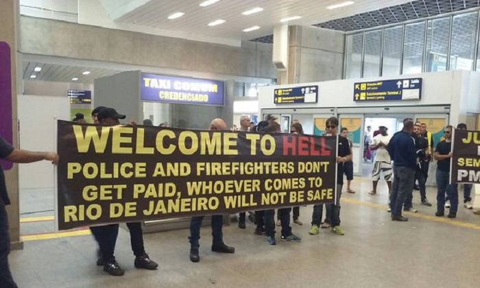 `Welcome to Hell`: Rio police protest financial disaster ahead of Olympics 